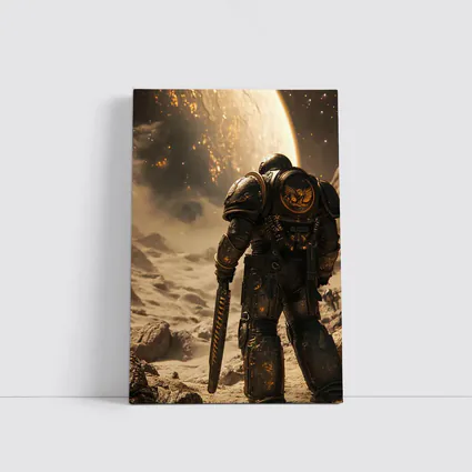 Space Marine Warrior on Alien Planet Surface