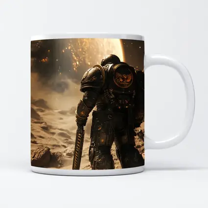 Space Marine Warrior on Alien Planet Surface