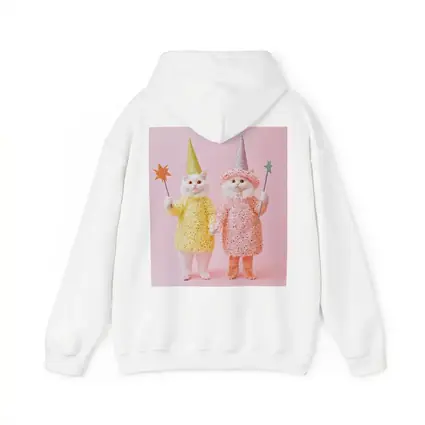 White Cats Wizard Costumes Pink Background