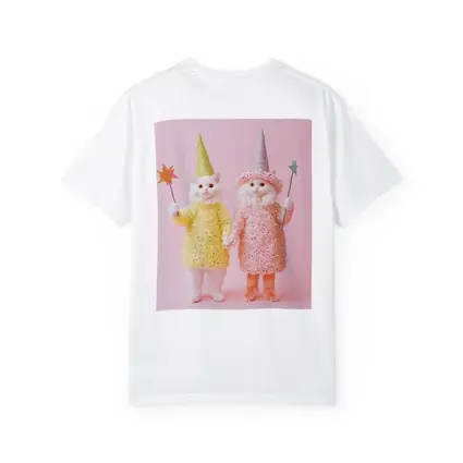 White Cats Wizard Costumes Pink Background