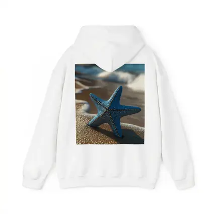 Blue Starfish Resting On Sandy Beach Shore