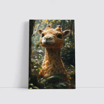Cute Baby Giraffe In Jungle Forest