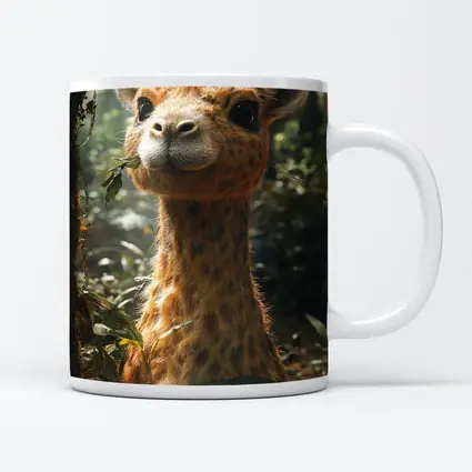 Cute Baby Giraffe In Jungle Forest