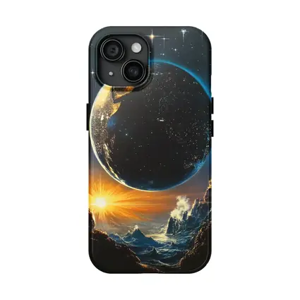 Earth From Space Cosmic Sunrise Fantasy Art