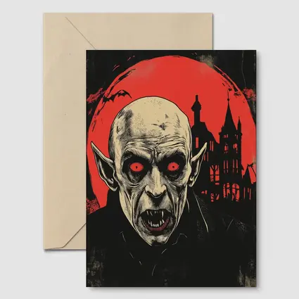 Nosferatu Vampire Red Moon Gothic Horror