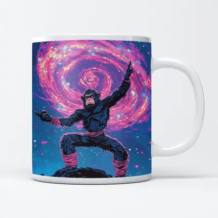 Cosmic Monkey Warrior Galaxy Space Art