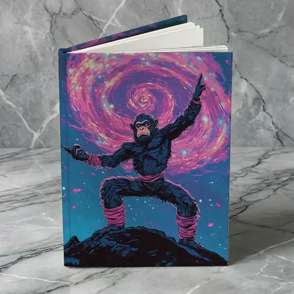 Cosmic Monkey Warrior Galaxy Space Art