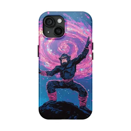 Cosmic Monkey Warrior Galaxy Space Art