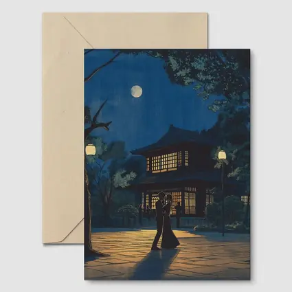 Couple Dancing Under Moon Japanese Night
