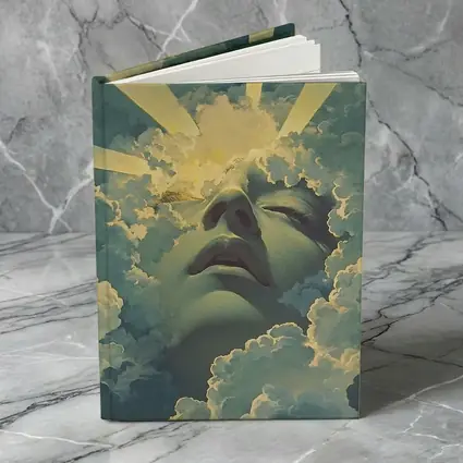 Surreal Face Emerging From Heavenly Clouds