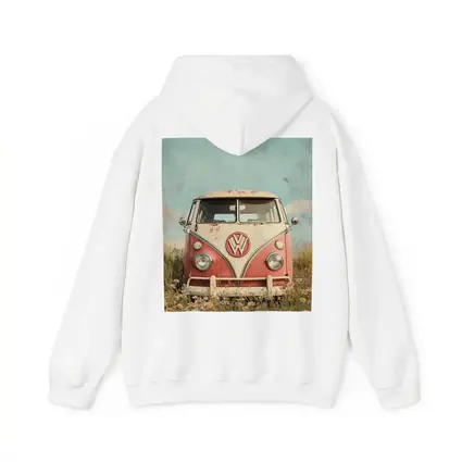 Vintage Volkswagen Bus Daisy Field Art