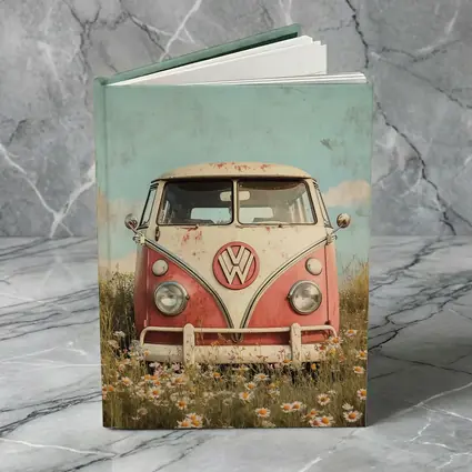 Vintage Volkswagen Bus Daisy Field Art