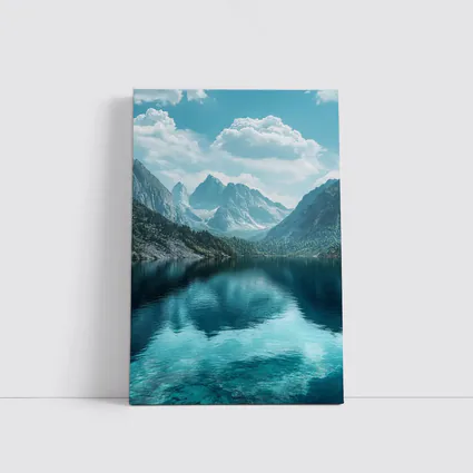 Crystal Mountain Lake Reflection Blue Sky