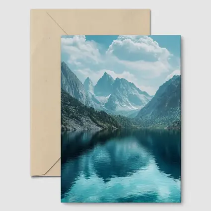 Crystal Mountain Lake Reflection Blue Sky