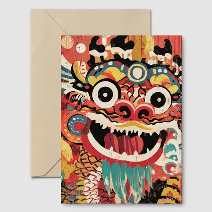 Chinese Dragon Dance Head Pop Art