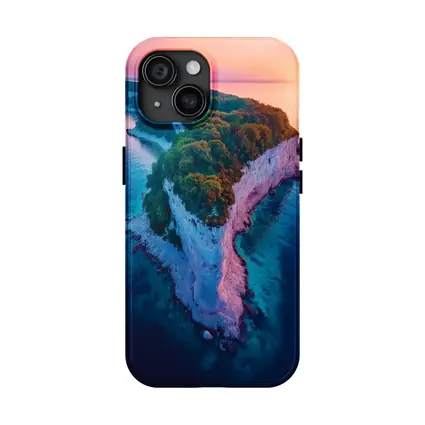 Chalk Cliffs Island Aerial Sunset Ocean View