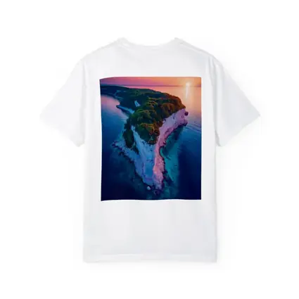 Chalk Cliffs Island Aerial Sunset Ocean View