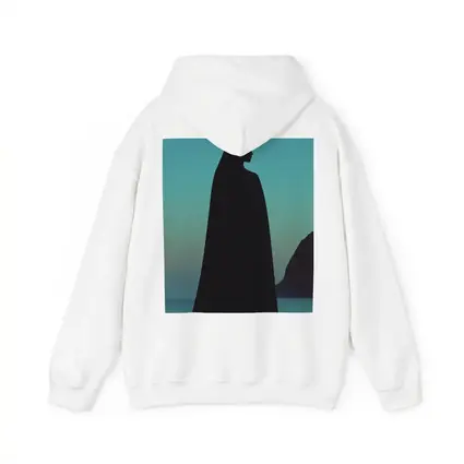 Cloaked Woman Silhouette Starry Night Sky