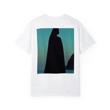 Cloaked Woman Silhouette Starry Night Sky