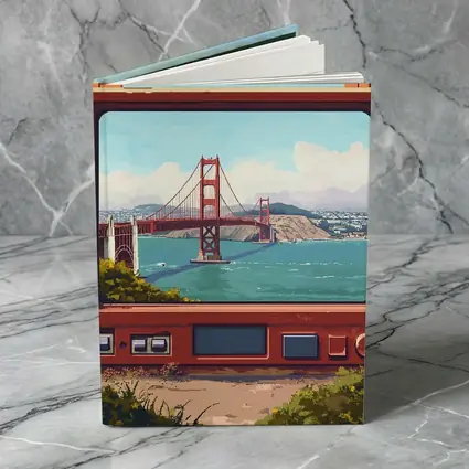 Golden Gate Bridge Pixel Art Retro TV