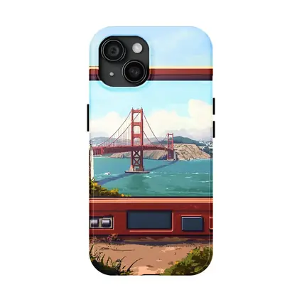 Golden Gate Bridge Pixel Art Retro TV