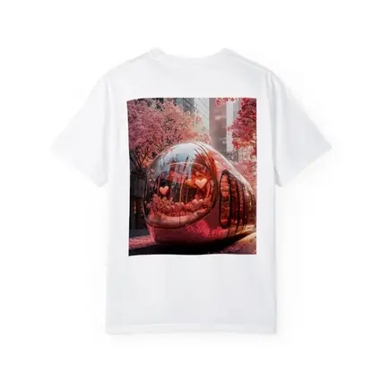 Futuristic Pink Bus City Cherry Blossoms