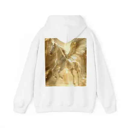 White Pegasus Golden Wings Glowing Light