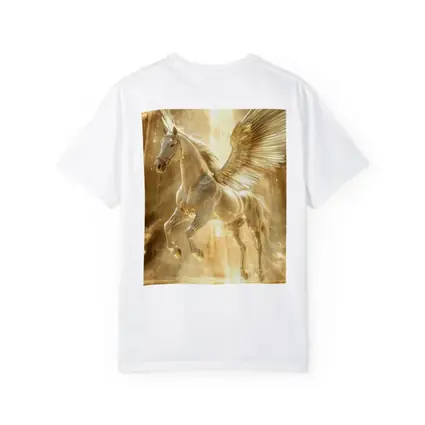 White Pegasus Golden Wings Glowing Light