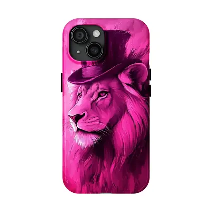 Pink Lion Top Hat Magenta Art
