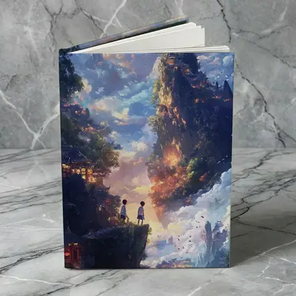 Anime Children Floating Mountain Sky Fantasy