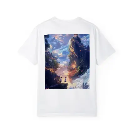 Anime Children Floating Mountain Sky Fantasy