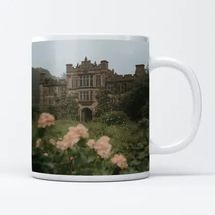 English Manor House Overgrown Rose Garden Fog