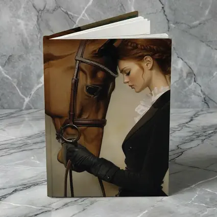 Equestrian Woman With Chestnut Horse Portrait