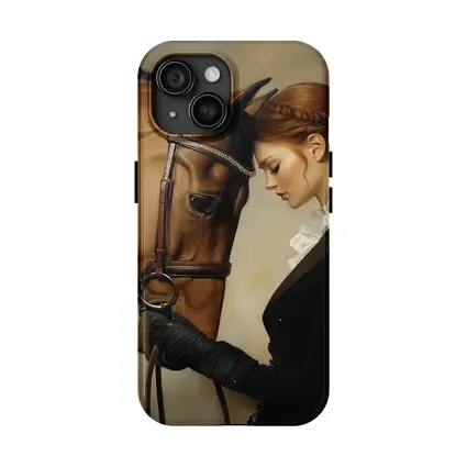 Equestrian Woman With Chestnut Horse Portrait