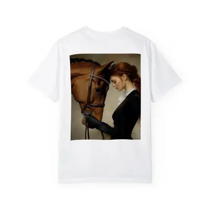Equestrian Woman With Chestnut Horse Portrait
