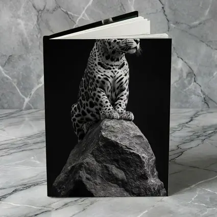 Jaguar Sitting On Rock Black Background