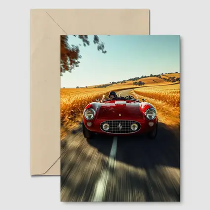 Classic Ferrari Speedster Red Country Road