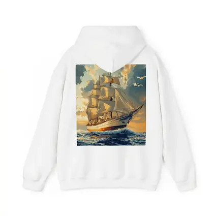 Tall Ship Sailing Ocean Golden Sky Art