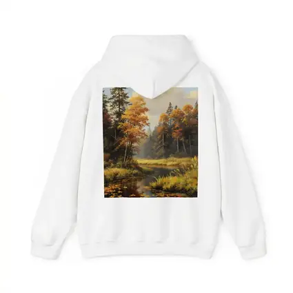 Autumn Forest River Oil Painting Art