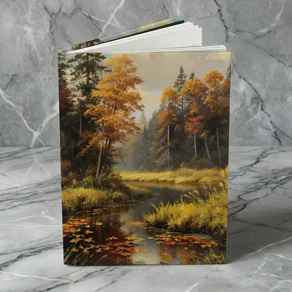 Autumn Forest River Oil Painting Art