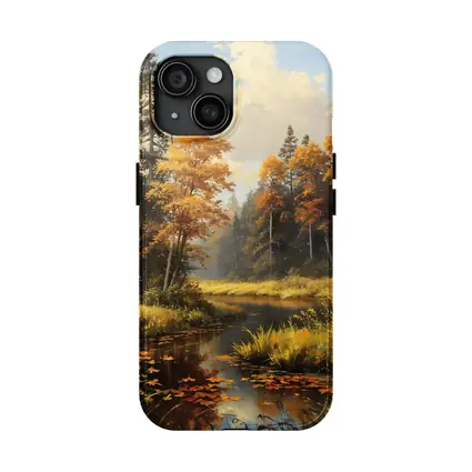 Autumn Forest River Oil Painting Art