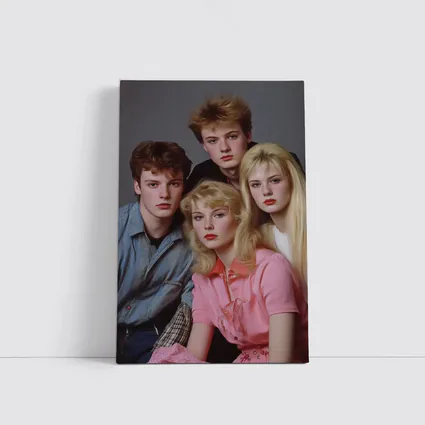 Retro Eighties Teen Group Studio Portrait