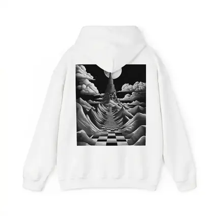 Surreal Tower Moonlit Checkerboard Fantasy Landscape