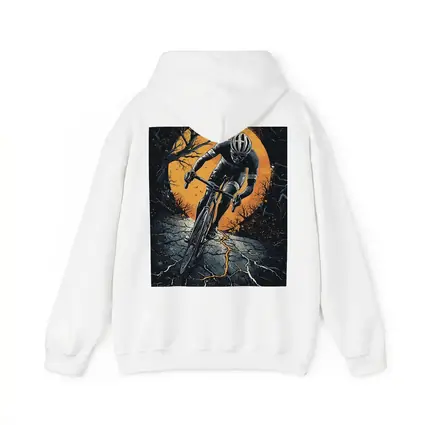 Cyclist Racing Dark Cracked Road Orange Moon