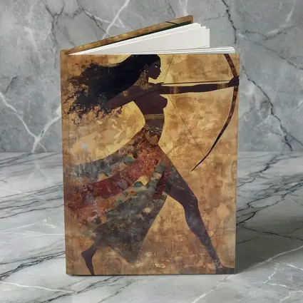 Ancient Warrior Woman Archer Gold Background