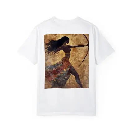 Ancient Warrior Woman Archer Gold Background