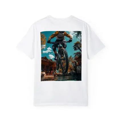 Mountain Biker Jumping Over Water Splash