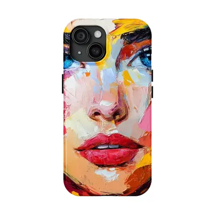 Colorful Abstract Woman Face Oil Painting Art
