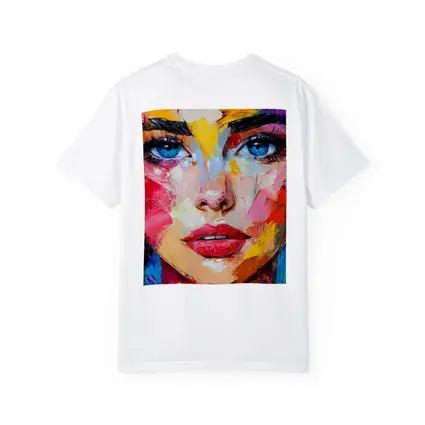 Colorful Abstract Woman Face Oil Painting Art