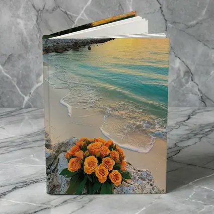 Orange Roses Bouquet Tropical Beach Sunset